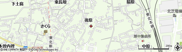 福島県福島市松川町後原周辺の地図