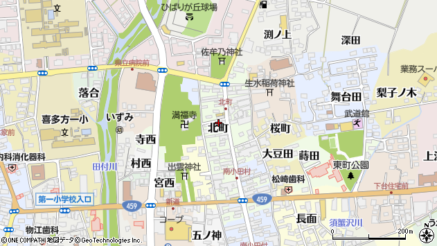 〒966-0072 福島県喜多方市北町の地図