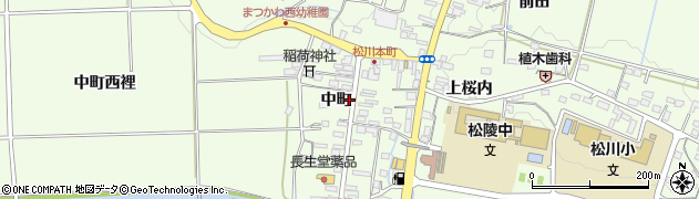 福島県福島市松川町（中町）周辺の地図