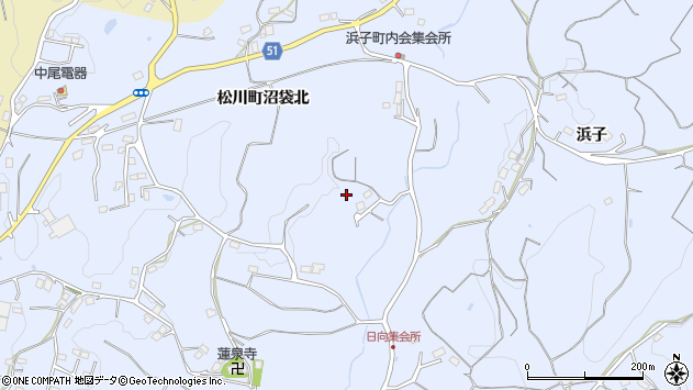 〒960-1231 福島県福島市松川町沼袋の地図