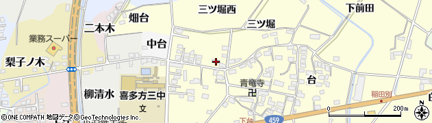 福島県喜多方市岩月町橿野三ツ堀1339周辺の地図