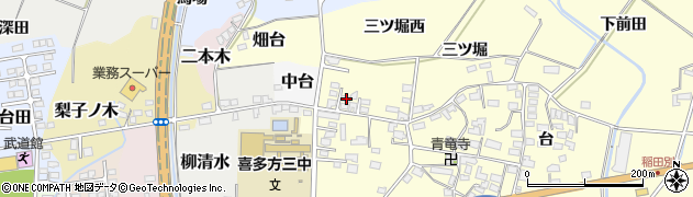 福島県喜多方市岩月町橿野三ツ堀西1388周辺の地図