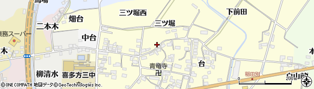 福島県喜多方市岩月町橿野三ツ堀1334周辺の地図