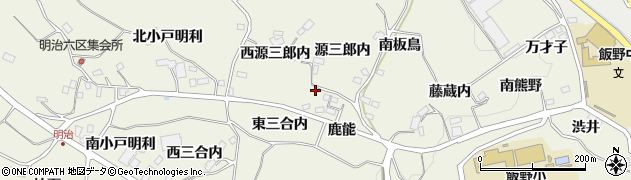 福島県福島市飯野町明治鹿能周辺の地図