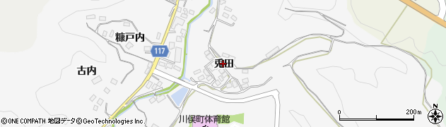 福島県川俣町（伊達郡）東福沢（兎田）周辺の地図