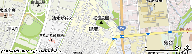 福島県喜多方市経壇周辺の地図