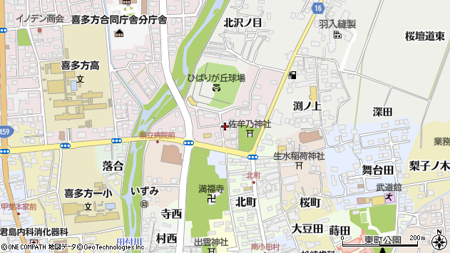〒966-0006 福島県喜多方市北町上の地図
