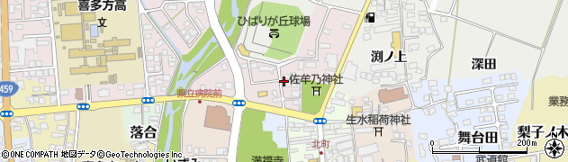 福島県喜多方市北町上周辺の地図