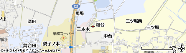 福島県喜多方市畑台周辺の地図