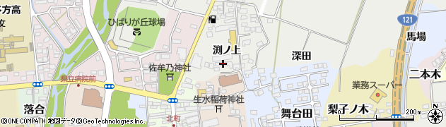 福島県喜多方市岩月町喜多方渕ノ下周辺の地図