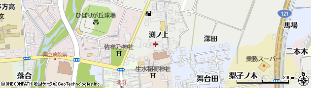 福島県喜多方市岩月町喜多方（渕ノ下）周辺の地図