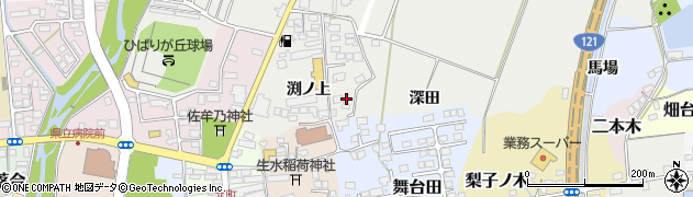 福島県喜多方市岩月町喜多方（深田）周辺の地図