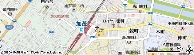 新潟県加茂市駅前周辺の地図
