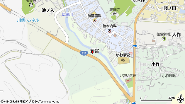〒960-1425 福島県伊達郡川俣町新宮の地図