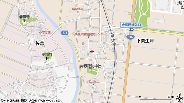 〒959-0222 新潟県燕市下粟生津の地図