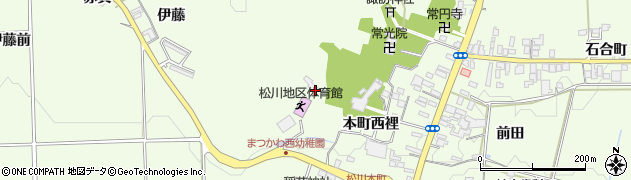 福島県福島市松川町稲荷周辺の地図