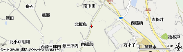 福島県福島市飯野町明治（北板鳥）周辺の地図