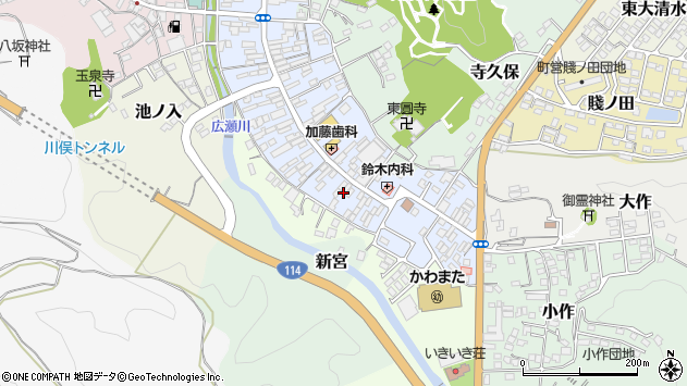 〒960-1422 福島県伊達郡川俣町新中町の地図