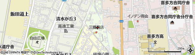 福島県喜多方市蝦蟆渕周辺の地図