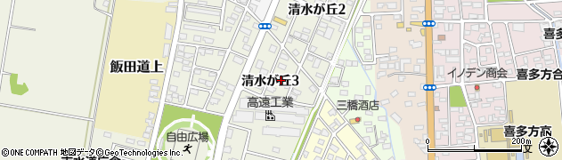福島県喜多方市中清水周辺の地図