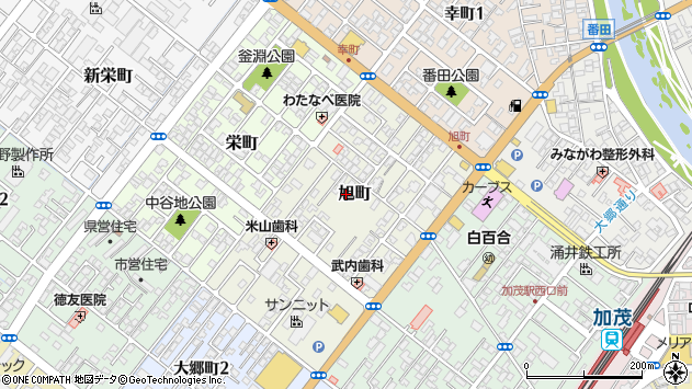 〒959-1383 新潟県加茂市旭町の地図