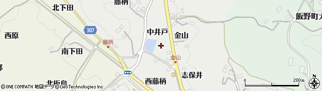 福島県福島市飯野町中井戸周辺の地図