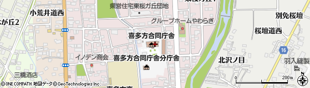 福島県喜多方市松山町鳥見山（下天神）周辺の地図