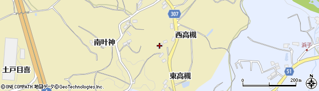 福島県福島市松川町金沢西高槻周辺の地図