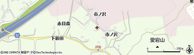 福島県福島市松川町市ノ沢周辺の地図