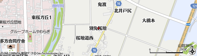 福島県喜多方市岩月町喜多方別免桜壇周辺の地図