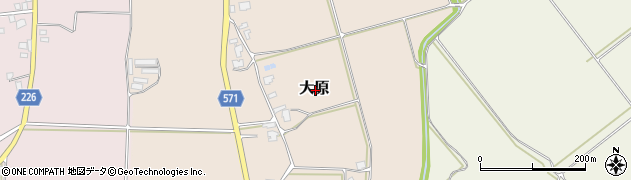 新潟県五泉市大原周辺の地図
