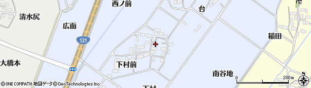 福島県喜多方市岩月町宮津（下村）周辺の地図