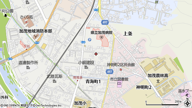 〒959-1326 新潟県加茂市青海町の地図