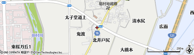 福島県喜多方市岩月町喜多方（北井戸尻）周辺の地図