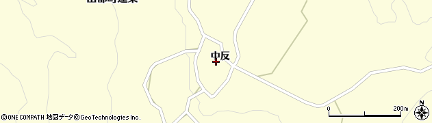福島県喜多方市山都町蓬莱（中反）周辺の地図