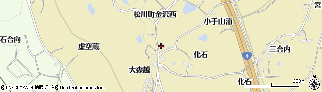 福島県福島市松川町金沢（西）周辺の地図