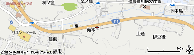 福島県川俣町（伊達郡）鶴沢（滝本）周辺の地図