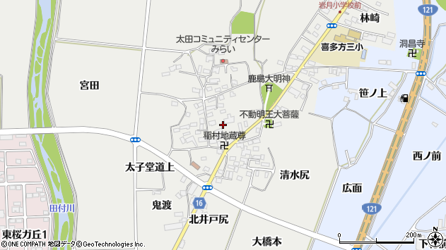 〒966-0004 福島県喜多方市岩月町喜多方の地図