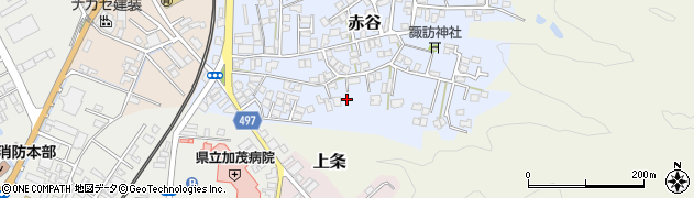新潟県加茂市赤谷周辺の地図