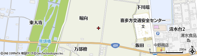 福島県喜多方市松山町大飯坂堀向周辺の地図