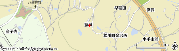 福島県福島市松川町金沢蟹沢周辺の地図
