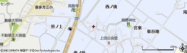 福島県喜多方市岩月町宮津（西ノ後）周辺の地図