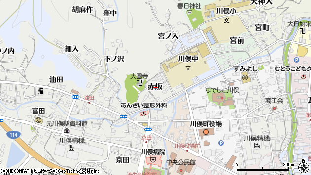 〒960-1465 福島県伊達郡川俣町赤坂の地図