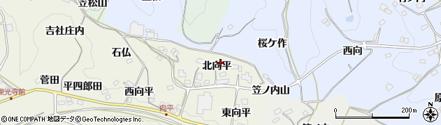 福島県福島市飯野町明治北向平周辺の地図