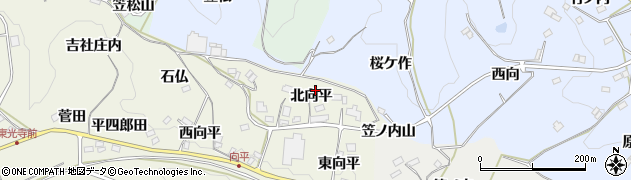 福島県福島市飯野町明治（北向平）周辺の地図