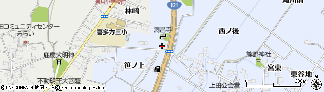 福島県喜多方市岩月町宮津（西原）周辺の地図