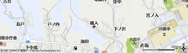福島県川俣町（伊達郡）鶴沢（細入）周辺の地図