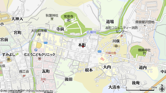 〒960-1451 福島県伊達郡川俣町本町の地図