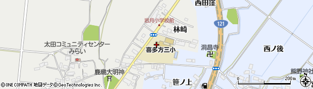 福島県喜多方市岩月町喜多方（林崎）周辺の地図