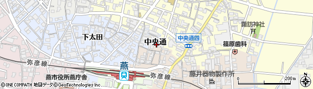 新潟県燕市中央通周辺の地図